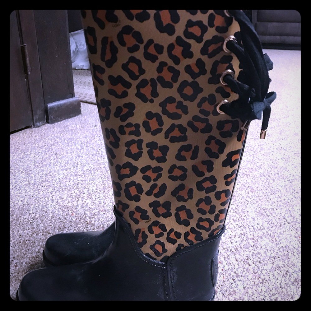 Cheetah Coach Rain Boots